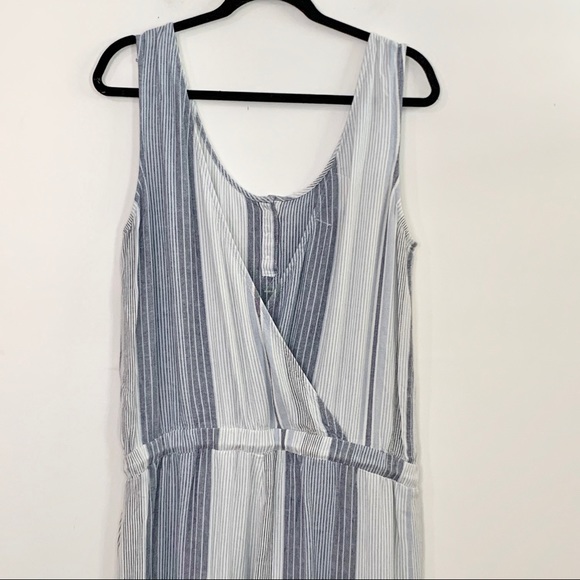 NWOT CLOTH & STONE Open-Back Stripe Linen Jumpsuit - Picture 9 of 13